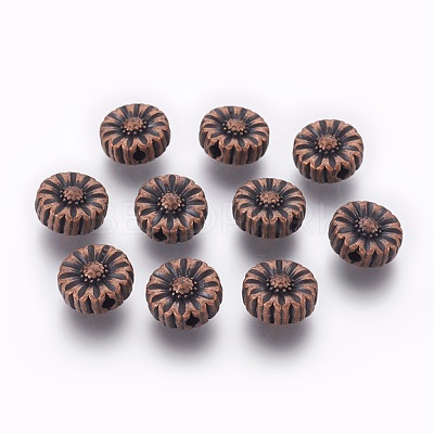 Tibetan Style Alloy Flower Beads TIBEP-GC190-R-NR-1