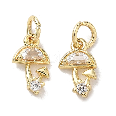 Brass Micro Pave Clear Cubic Zirconia Charms CU-CBADD0C-02G-1