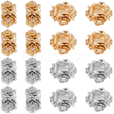 16Pcs 2 Colors Brass Spacer Beads KK-BBC0018-92-1