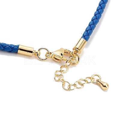 Braided Round Imitation Leather Bracelets Making BJEW-H610-01G-15-1