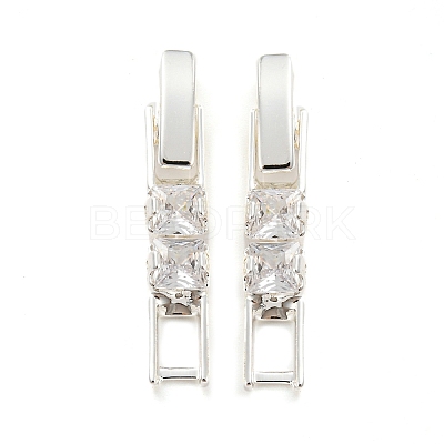 Brass Pave Clear Cubic Zirconia Watch Band Clasps KK-Q804-26S-1