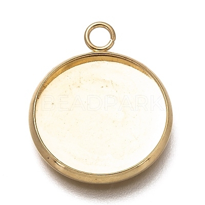 304 Stainless Steel Pendant Cabochon Settings X-STAS-Z030-01B-G-1