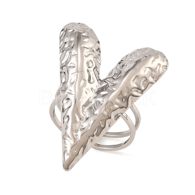 304 Stainless Steel Cuff Open Rings for Women SA-CBAF040-07P-1
