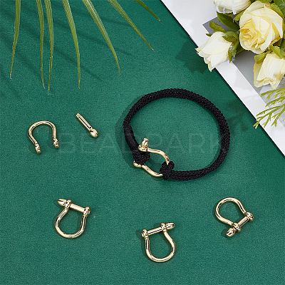 5Pcs Brass D-Ring Anchor Shackle Clasps KK-UN0005-60-1