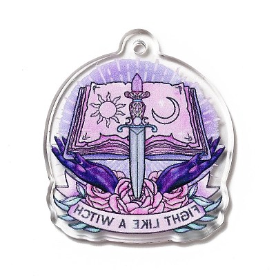 Halloween Printed Acrylic Pendants MACR-G059-04H-1