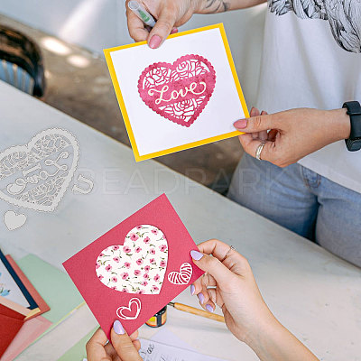 GLOBELAND 2Pcs 2 Styles Valentine's Day Carbon Steel Cutting Dies Stencils DIY-DM0004-08-1