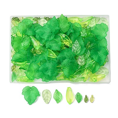 210Pcs 7 Styles Transparent Acrylic Pendants TACR-FP0001-07-1
