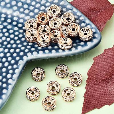 Brass Rhinestone Spacer Beads X-RB-A014-Z8mm-01RG-NF-1
