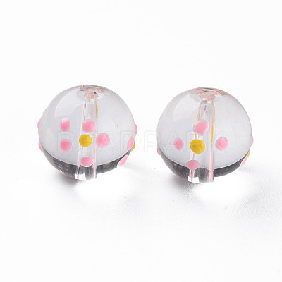 Transparent Glass Enamel Beads GLAA-N049-018-1