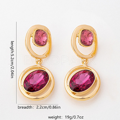 Alloy Rhinestone Stud Dangle Earrings for Women WG85C1A-01-1