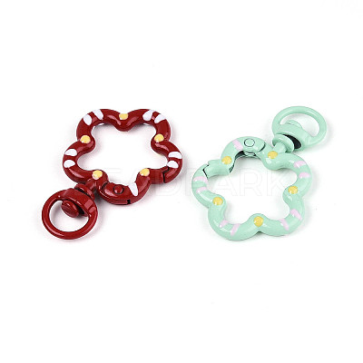 Spray Painted Alloy Swivel Snap Hook Clasps PALLOY-T090-75-1