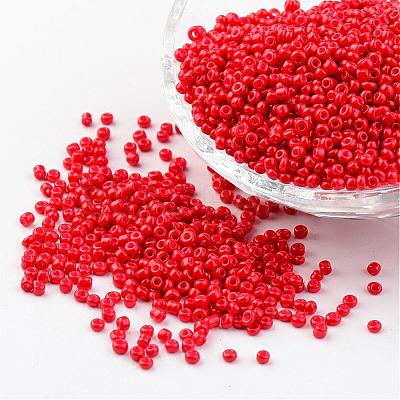 12/0 1.5~2mm Baking Paint Glass Seed Beads Loose Spacer Beads X-SEED-S001-K20-1