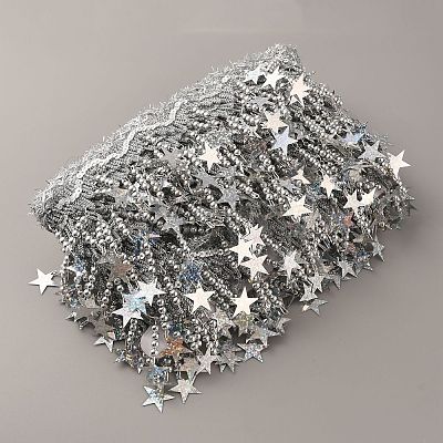 Sparkle Polyester Tassel Lace Trims OCOR-WH0071-023A-1