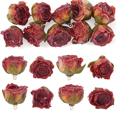 10Pcs Preserved Rose Pendants KY-TA0001-59C-1