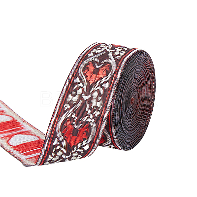 Ethnic style Embroidery Polyester Ribbons OCOR-WH0077-27B-1