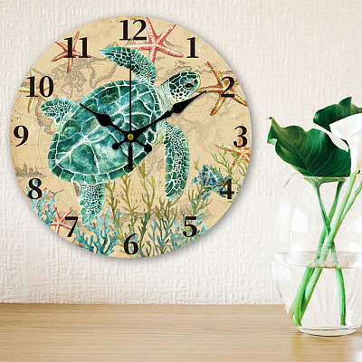 MDF Printed Wall Clock HJEW-WH0058-033-1
