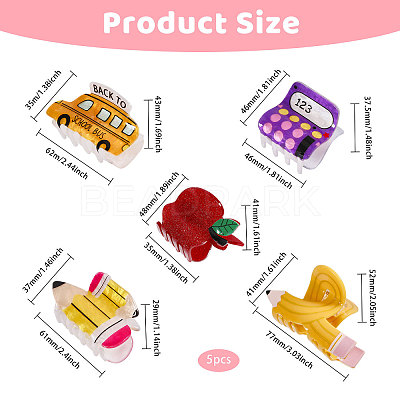6Pcs 6 Style Acrylic Claw Hair Clips for Woman Girls Thick Hair PHAR-CA0001-006-1