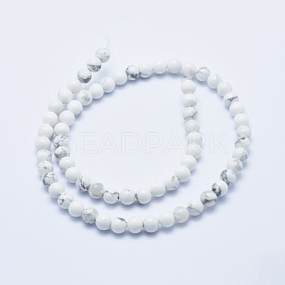 Natural Howlite Beads Strands X-G-P353-01-6mm-1