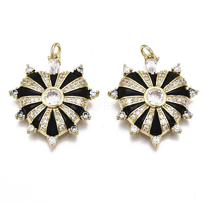 Brass Micro Pave Cubic Zirconia Pendants ZIRC-N039-055A-NF-1