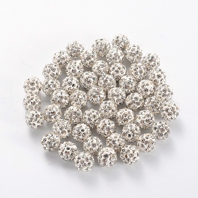 Polymer Clay Rhinestone Beads RB-H284-6MM-001-1