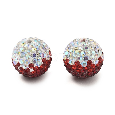 Gradient Color Design Polymer Clay Rhinestone Beads CLAY-NH0001-03E-1