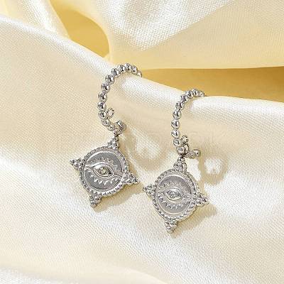 304 Stainless Steel Dangle Stud Earrings EJEW-F354-03P-1