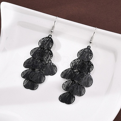 430 Stainless Steel Heart Dangle Earrings EJEW-A137-09EB-1