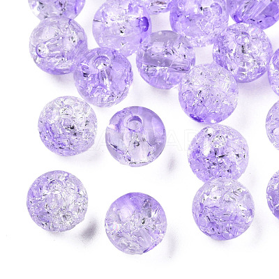 Transparent Crackle Acrylic Beads CACR-N002-19B-1