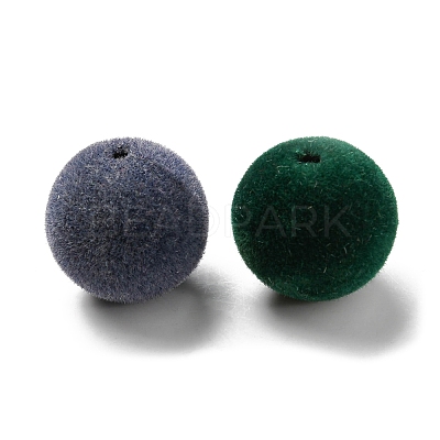 Flocky Acrylic Beads OACR-E020-02-1