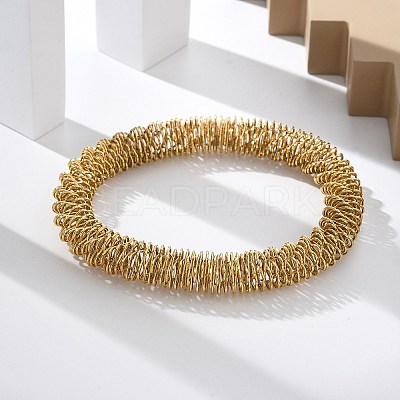 304 Stainless Steel Stretch Bangles for Women LS-BJEW-P315-02E-G-1