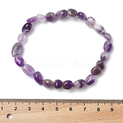 Natural Amethyst Stretch Beaded Bracelets BJEW-K213-C22-1