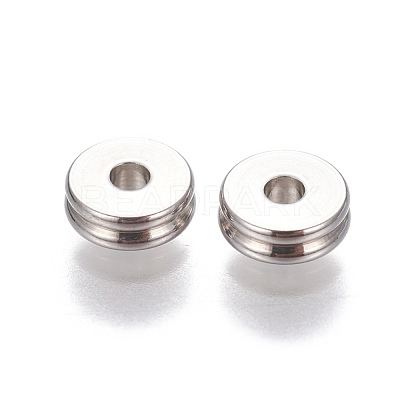 Non-Tarnish 201 Stainless Steel Grooved Spacer Beads X-STAS-P239-05P-1