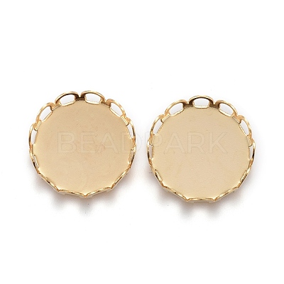 304 Stainless Steel Cabochon Settings STAS-P249-16A-G-1