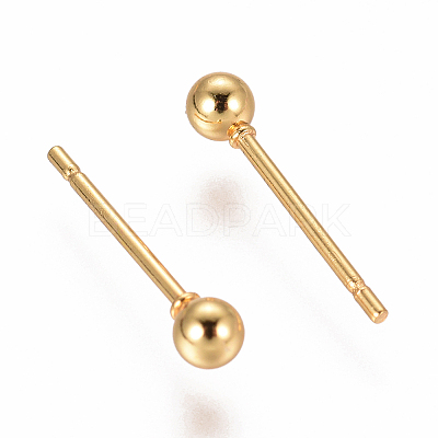 PVD Vacuum Plating 304 Stainless Steel Ball Stud Earrings EJEW-I232-01A-G-1