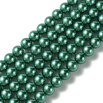 Eco-Friendly Dyed Glass Pearl Round Bead Strands X-HY-A002-8mm-RB118-1