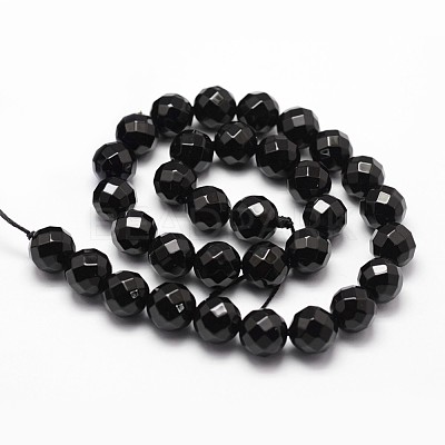 Natural Dyed & Heated Black Onyx Beads Strands G-D840-23-10mm-1