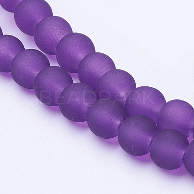 Baking Paint Transparent Glass Bead Strands GLAA-S031-6mm-36-1