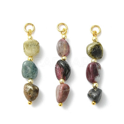 Natural Multicolor Tourmaline Pendants PALLOY-JF05499-1
