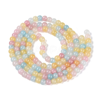 Ombre Effect Dyed Crackle Glass Beads Strands GLAA-Q106-01A-B14-1