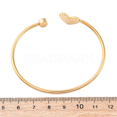 201 Stainless Steel Enamel Cuff Bangles for Women BJEW-F492-01G-03-1