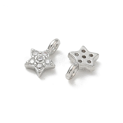 Brass Micro Pave Clear Cubic Zirconia Charms CU-CBA9FFD-04P-1