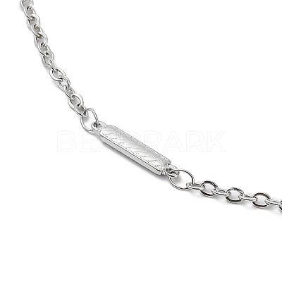Non-Tarnish 304 Stainless Steel Rectangle Link Chain Necklace NJEW-K249-04P-1
