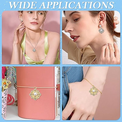 20Pcs 2 Colors Flower Alloy Rhinestone Pendants FIND-YW0011-39-1