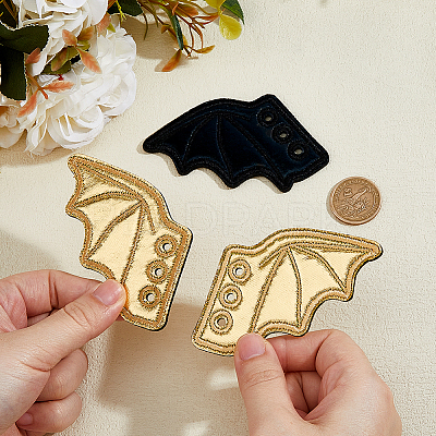 2 Pairs 2 Colors Leather Bat Wing Shoe Decorations FIND-FH0011-51-1