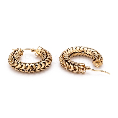 304 Stainless Steel Mesh Hoop Earrings EJEW-O096-06A-G-1