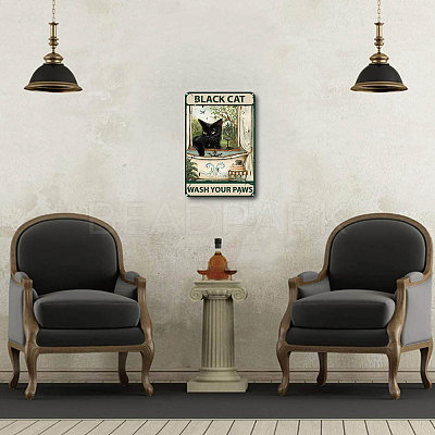 Vintage Metal Tin Sign AJEW-WH0157-040-1