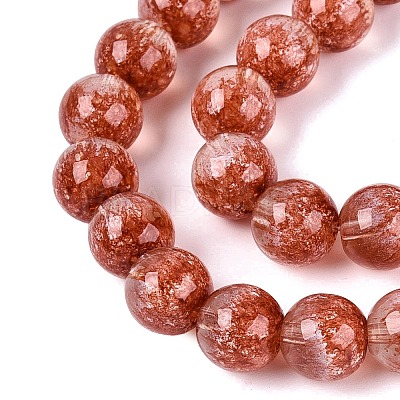 Transparent Half Spray Painted Glass Beads Strands GLAA-Q110-02A-07-1
