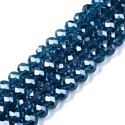 Electroplate Glass Beads Strands X-EGLA-A044-T8mm-A27-1