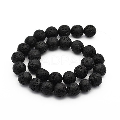 Natural Lava Rock Round Beads Strands G-M169-12mm-03-2.5MM-1
