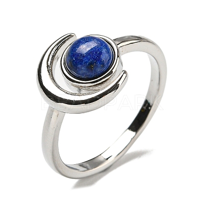 Natural Lapis Lazuli Adjustable Rings RJEW-K269-09P-05-1